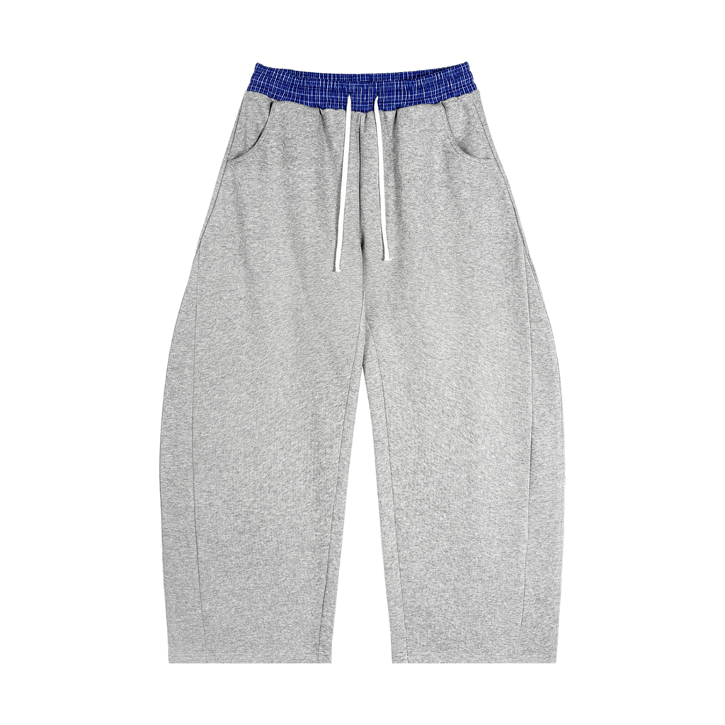 Lizzie Plaid Waistband Barrel Sweatpants