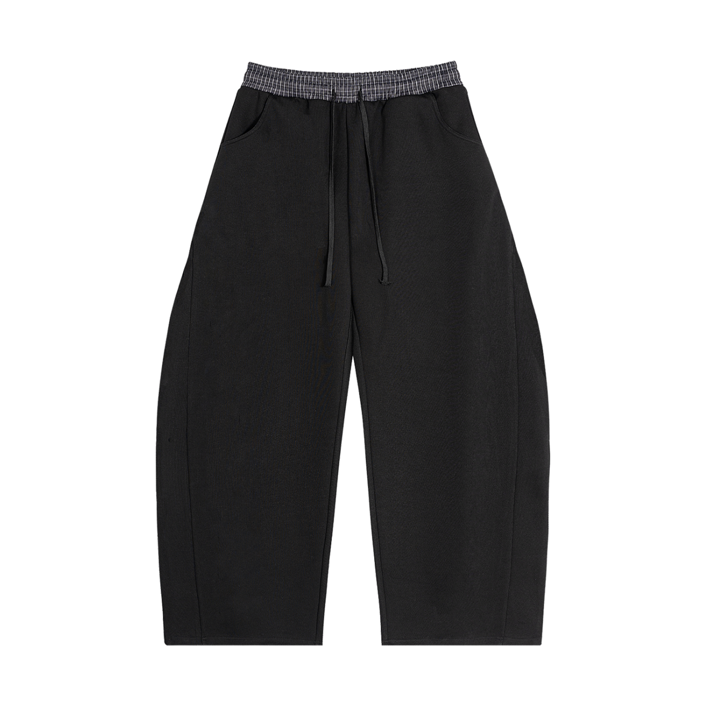 Lizzie Plaid Waistband Barrel Sweatpants